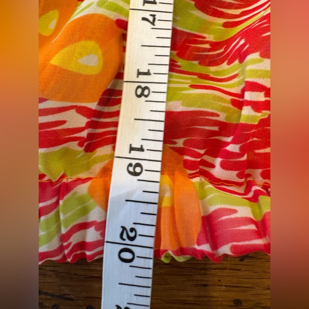 VTG 70’s-80’s Off-Shoulder Sheer Flowy Blouse w/Vibrant Retro Disco design M - Picture 7 of 7
